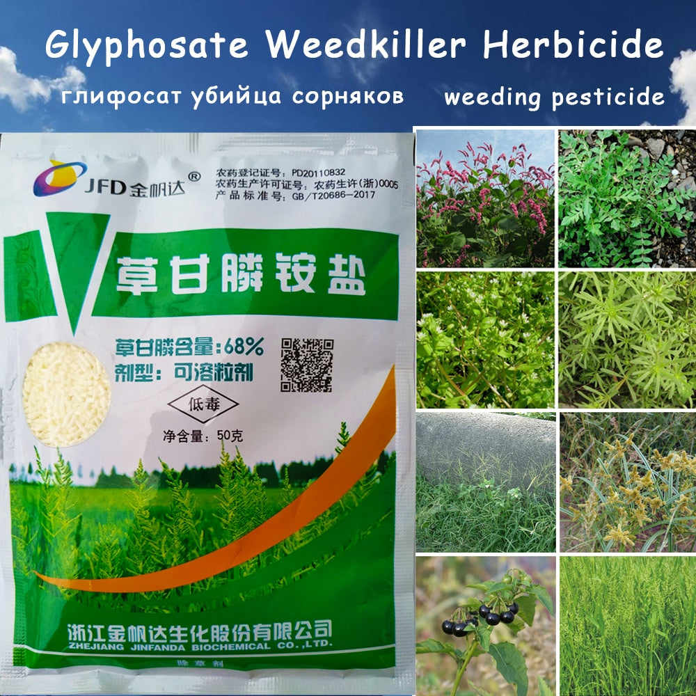 50 g Ammonium glyphosate Glycine Herbicide Remove Broadleaf Weed Kill Grass Pesticide Directional Stem and Leaf Spray Weedkiller